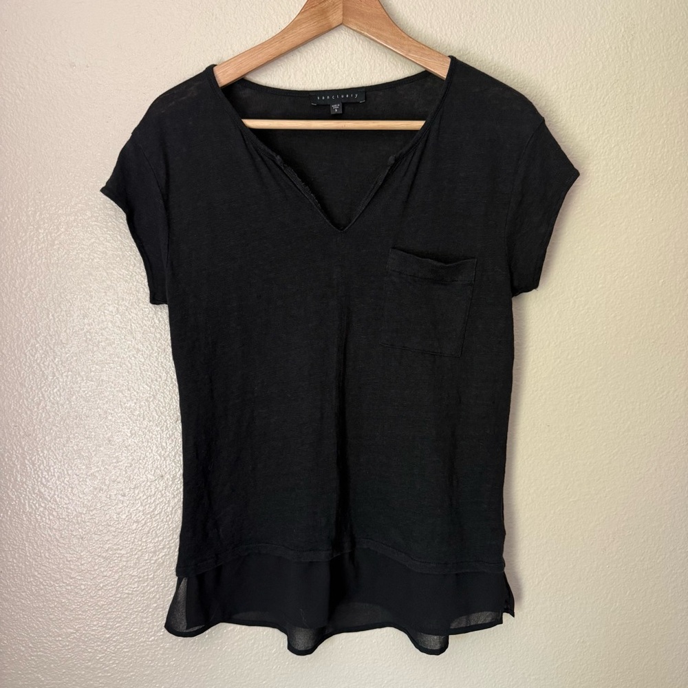 Sanctuary Black Linen Top